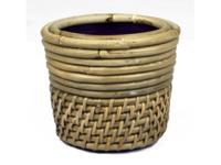Drypot rotan lombok d14h12cm grijs Van der Leeden - Van der leeden