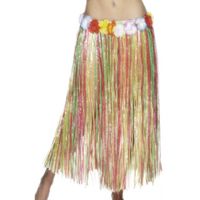 Gekleurde hawaii thema verkleed rok 80 cm One size  - - thumbnail