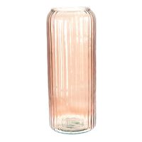 Excellent Houseware glazen vaas / bloemen vazen - roze - 15 x 37 cm - Vazen - thumbnail
