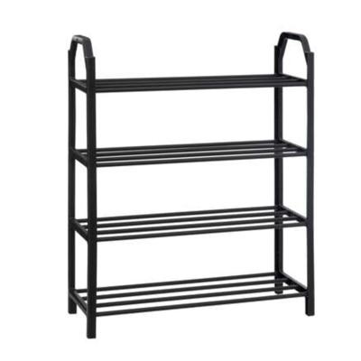 5Five Schoenenrek - zwart - 8 paar schoenen - 50 x 65 cm - metaal/kunststof - stapelbaar