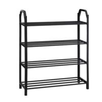 5Five Schoenenrek - zwart - 8 paar schoenen - 50 x 65 cm - metaal/kunststof - stapelbaar 5Five Schoenenrek - zwart - 8 paar schoenen - 50 x 65 cm - metaal/kunststof - stapelbaar