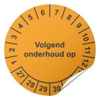 Keuringssticker Volgend onderhoud op Ø 30 mm - 400 stuks (op rol)