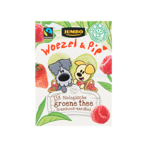 Jumbo Woezel & Pip Biologische Groene Thee Framboos-Aardbei 15 Stuks