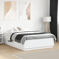 Bedframe bewerkt hout wit 135x190 cm