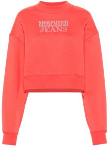 MOSCHINO JEANS sweat à ornements strassés - Rouge