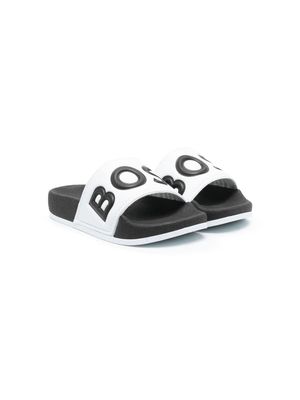 BOSS Kidswear claquettes à design colour block - Blanc