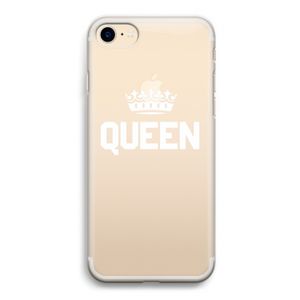 Queen zwart: iPhone 7 Transparant Hoesje