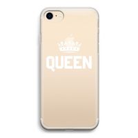 Queen zwart: iPhone 7 Transparant Hoesje