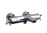 Wiesbaden Cross badthermostaat chroom