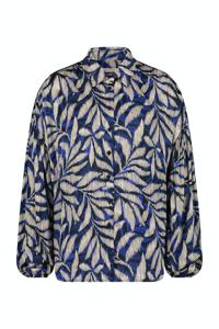 Studio Anneloes Cooper Satin Big Flower Blouse 09461 Blouse 6613 Azure/cappu