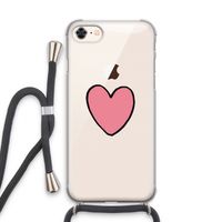 Hartje: iPhone 8 Transparant Hoesje met koord
