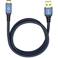 Oehlbach USB Plus C3 USB 3.2 Gen 1 (USB 3.0) [1x USB 3.2 Gen 1 stekker A (USB 3.0) - 1x USB-C stekker] 3.00 m Blauw Vergulde steekcontacten - thumbnail