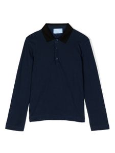 Lanvin Enfant polo en piqué à logo brodé - Bleu