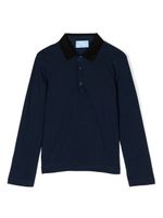 Lanvin Enfant polo en piqué à logo brodé - Bleu