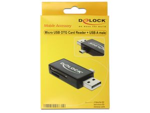 Delock 91731 Micro USB OTG-kaartlezer + USB A-stekker