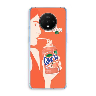 Peach please!: OnePlus 7T Transparant Hoesje