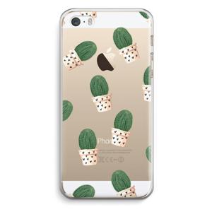 Cactusprint roze: iPhone 5 / 5S / SE Transparant Hoesje