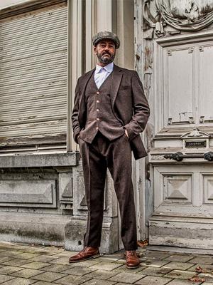 Maatpak Voor Heren | 3-delig Pak | Bruin Visgraat | Thomas Shelby | Peaky Blinders | Peaky Blinders