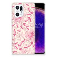 OPPO Find X5 Pro TPU Case Pink Flowers - thumbnail