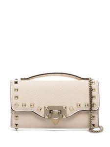 Valentino Garavani mini pochette Rockstud en cuir - Tons neutres