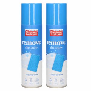 2x Kunstsneeuw/nepsneeuw verwijderaar/reinigingsspray bussen 125 ml