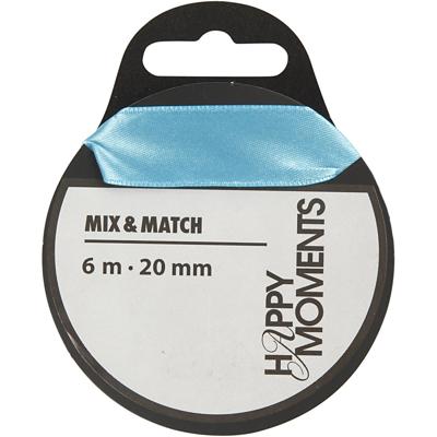 Creativ Company Satijnlint, b: 20 mm, lichtblauw, 6 m/ 1 rol