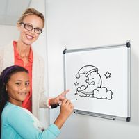 Whiteboard met Uitneembaar Pennenbakje Aluminium Frame Magnetisch Whiteboard 50 x 35 cm Wit - thumbnail