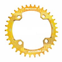 MOTSUV ronde smalle brede Chainring MTB fiets 104BCD tand plaat onderdelen elliptische plaat 34T (geel)