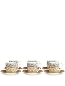 Missoni Home lot de 6 tasses à café Zig Zag - Marron