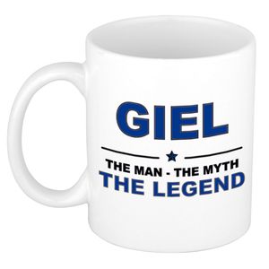 Naam cadeau mok/ beker Giel The man, The myth the legend 300 ml   -