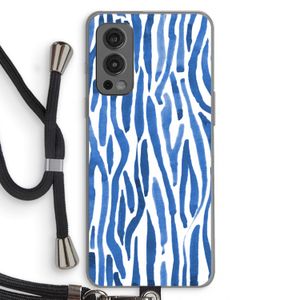 Blauwe nerven: OnePlus Nord 2 5G Transparant Hoesje met koord