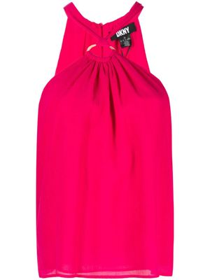 DKNY blouse à col lacé - Rose