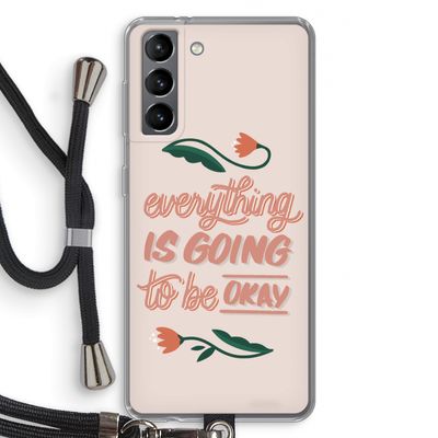 Optimistic flower girl: Samsung Galaxy S21 Transparant Hoesje met koord