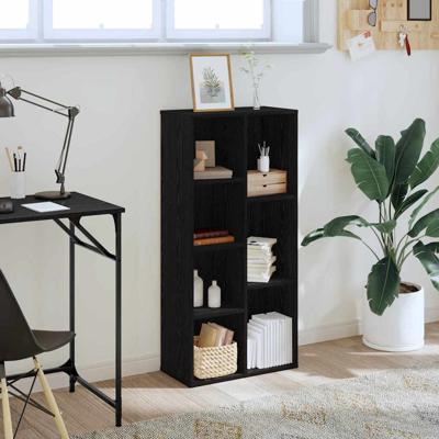 Boekenkast Zwart eiken 50 x 25 x 105 cm Bewerkt hout