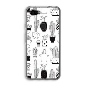 Cactusmotief: Google Pixel 3a Transparant Hoesje