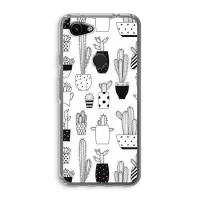 Cactusmotief: Google Pixel 3a Transparant Hoesje