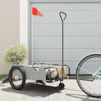 VidaXL Fietstrailer oxford stof en ijzer grijs en zwart