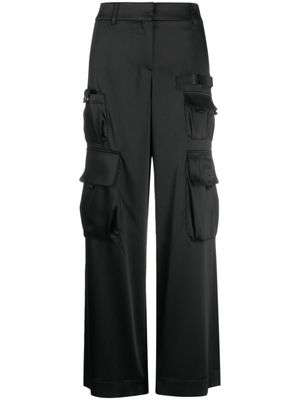 Off-White pantalon en satin à poches cargo - Noir