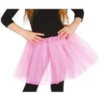 Petticoat/tutu verkleed rokje lichtroze glitters voor meisjes - thumbnail