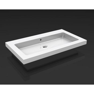 Wiesbaden Kera Wastafel Enkel zonder Kraangat - 80x46x5cm - Keramiek - Glans Wit