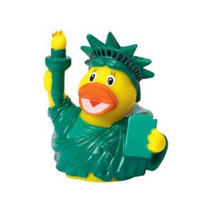 Badeendje USA New York vrijheidsbeeld - rubber - 8 cm - Cadeau feestartikelen - speelgoed