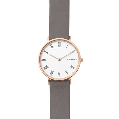 Horlogeband Skagen SKW2674 Leder Grijs 16mm