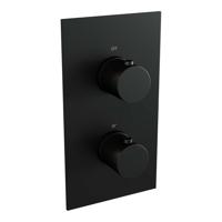 Brauer Black Edition inbouwthermostaat - met inbouwdeel - 2 gladde knoppen - mat zwart 5-S-5100