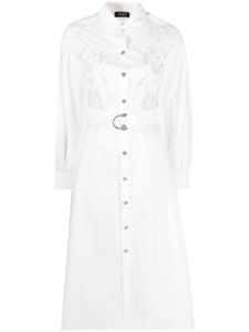 LIU JO robe-chemise en coton à détails en dentelle - Blanc