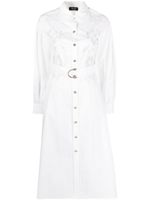 LIU JO robe-chemise en coton à détails en dentelle - Blanc - thumbnail