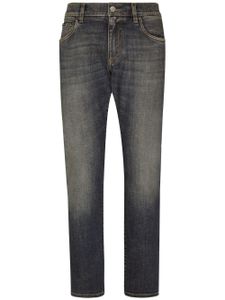 Dolce & Gabbana jean skinny à logo appliqué - Bleu