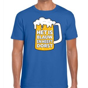 Het is blauw en heeft dorst t-shirt blauw heren 2XL  -