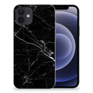 iPhone 12 | 12 Pro (6.1") TPU Siliconen Hoesje Marmer Zwart - Origineel Cadeau Vader