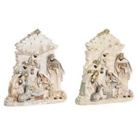 Kaars DKD Home Decor Blauw Wit Roze Hars 24 x 8 x 27,5 cm (2 Stuks)