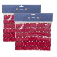 Mini cadeautjes op stekers - 120x -?rood - 2,5 x 2,5 cm - kerststukje decoratie instekers